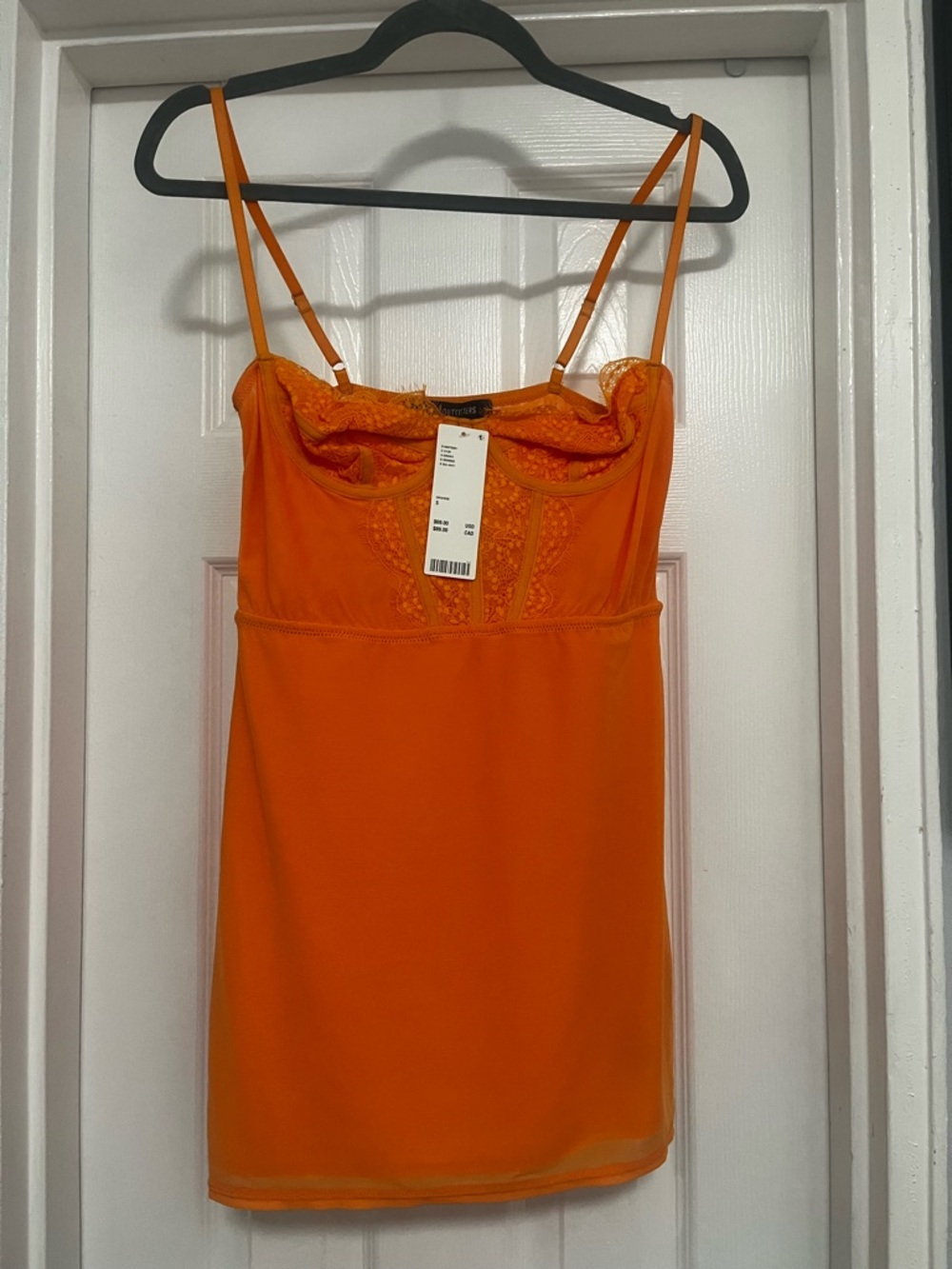 URBAN OUTFITTERS Orange Lace-Trim Slip Dress
